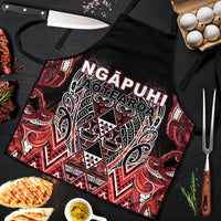 Aotearoa Ngapuhi Apron Maori Red Tribal Paua Shell Pattern