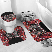 Aotearoa Ngapuhi Bathroom Set Maori Red Tribal Paua Shell Pattern