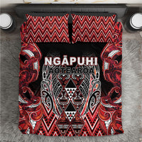 Aotearoa Ngapuhi Bedding Set Maori Red Tribal Paua Shell Pattern