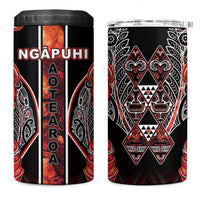 Aotearoa Ngapuhi 4 in 1 Can Cooler Tumbler Maori Red Tribal Paua Shell Pattern
