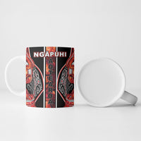 Aotearoa Ngapuhi Ceramic Mug Maori Red Tribal Paua Shell Pattern