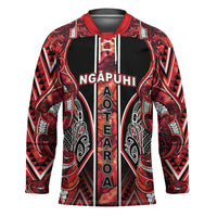 Aotearoa Ngapuhi Hockey Jersey Maori Red Tribal Paua Shell Pattern