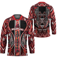 Aotearoa Ngapuhi Hockey Jersey Maori Red Tribal Paua Shell Pattern