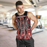 Aotearoa Ngapuhi Men Tank Top Maori Red Tribal Paua Shell Pattern
