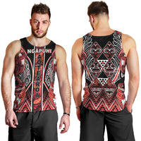 Aotearoa Ngapuhi Men Tank Top Maori Red Tribal Paua Shell Pattern