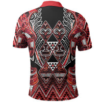 Aotearoa Ngapuhi Polo Shirt Maori Red Tribal Paua Shell Pattern