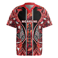 Aotearoa Ngapuhi Rugby Jersey Maori Red Tribal Paua Shell Pattern
