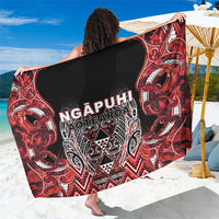 Aotearoa Ngapuhi Sarong Maori Red Tribal Paua Shell Pattern