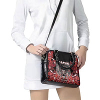 Aotearoa Ngapuhi Shoulder Handbag Maori Red Tribal Paua Shell Pattern