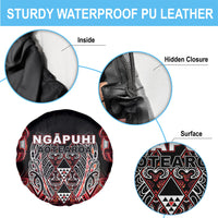 Aotearoa Ngapuhi Spare Tire Cover Maori Red Tribal Paua Shell Pattern