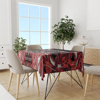 Aotearoa Ngapuhi Tablecloth Maori Red Tribal Paua Shell Pattern