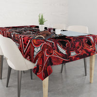 Aotearoa Ngapuhi Tablecloth Maori Red Tribal Paua Shell Pattern