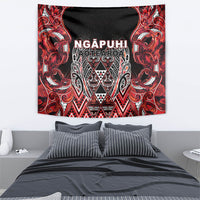 Aotearoa Ngapuhi Tapestry Maori Red Tribal Paua Shell Pattern