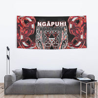 Aotearoa Ngapuhi Tapestry Maori Red Tribal Paua Shell Pattern