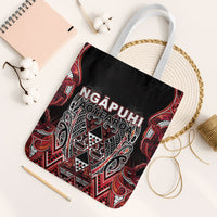 Aotearoa Ngapuhi Tote Bag Maori Red Tribal Paua Shell Pattern