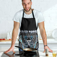 Aotearoa Ngati Porou Apron Maori Light Blue Tribal Paua Shell Pattern
