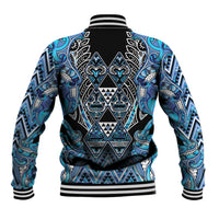 Aotearoa Ngati Porou Baseball Jacket Maori Light Blue Tribal Paua Shell Pattern