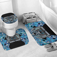Aotearoa Ngati Porou Bathroom Set Maori Light Blue Tribal Paua Shell Pattern