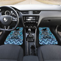 Aotearoa Ngati Porou Car Mats Maori Light Blue Tribal Paua Shell Pattern