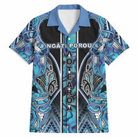 Aotearoa Ngati Porou Hawaiian Shirt Maori Light Blue Tribal Paua Shell Pattern