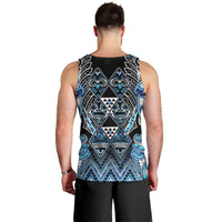 Aotearoa Ngati Porou Men Tank Top Maori Light Blue Tribal Paua Shell Pattern