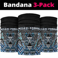 Aotearoa Ngati Porou Neck Gaiter Maori Light Blue Tribal Paua Shell Pattern