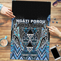 Aotearoa Ngati Porou Puzzle Maori Light Blue Tribal Paua Shell Pattern