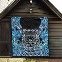 Aotearoa Ngati Porou Quilt Maori Light Blue Tribal Paua Shell Pattern