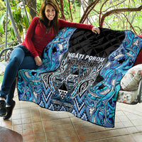 Aotearoa Ngati Porou Quilt Maori Light Blue Tribal Paua Shell Pattern