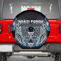 Aotearoa Ngati Porou Spare Tire Cover Maori Light Blue Tribal Paua Shell Pattern
