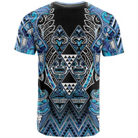 Aotearoa Ngati Porou T Shirt Maori Light Blue Tribal Paua Shell Pattern