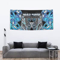 Aotearoa Ngati Porou Tapestry Maori Light Blue Tribal Paua Shell Pattern