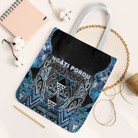 Aotearoa Ngati Porou Tote Bag Maori Light Blue Tribal Paua Shell Pattern
