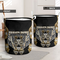 Aotearoa Waikato Tainui Laundry Basket Maori Light Gold Tribal Paua Shell Pattern