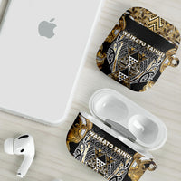 Aotearoa Waikato Tainui AirPods Case Maori Light Gold Tribal Paua Shell Pattern