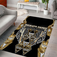 Aotearoa Waikato Tainui Area Rug Maori Light Gold Tribal Paua Shell Pattern