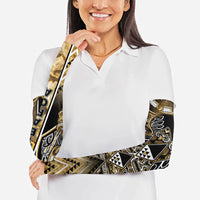 Aotearoa Waikato Tainui Arm Sleeves Maori Light Gold Tribal Paua Shell Pattern