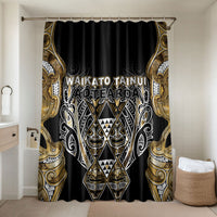 Aotearoa Waikato Tainui Bathroom Set Maori Light Gold Tribal Paua Shell Pattern
