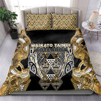 Aotearoa Waikato Tainui Bedding Set Maori Light Gold Tribal Paua Shell Pattern
