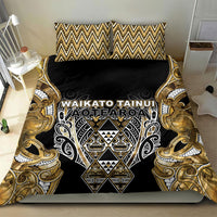 Aotearoa Waikato Tainui Bedding Set Maori Light Gold Tribal Paua Shell Pattern