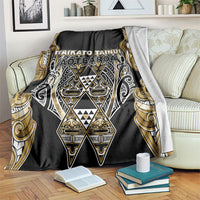 Aotearoa Waikato Tainui Blanket Maori Light Gold Tribal Paua Shell Pattern