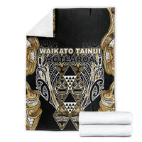 Aotearoa Waikato Tainui Blanket Maori Light Gold Tribal Paua Shell Pattern