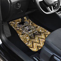 Aotearoa Waikato Tainui Car Mats Maori Light Gold Tribal Paua Shell Pattern