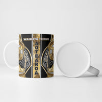 Aotearoa Waikato Tainui Ceramic Mug Maori Light Gold Tribal Paua Shell Pattern