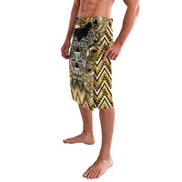 Aotearoa Waikato Tainui Lavalava Maori Light Gold Tribal Paua Shell Pattern