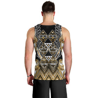 Aotearoa Waikato Tainui Men Tank Top Maori Light Gold Tribal Paua Shell Pattern