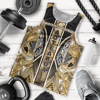 Aotearoa Waikato Tainui Men Tank Top Maori Light Gold Tribal Paua Shell Pattern