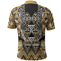 Aotearoa Waikato Tainui Polo Shirt Maori Light Gold Tribal Paua Shell Pattern