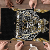 Aotearoa Waikato Tainui Puzzle Maori Light Gold Tribal Paua Shell Pattern
