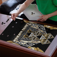 Aotearoa Waikato Tainui Puzzle Maori Light Gold Tribal Paua Shell Pattern
